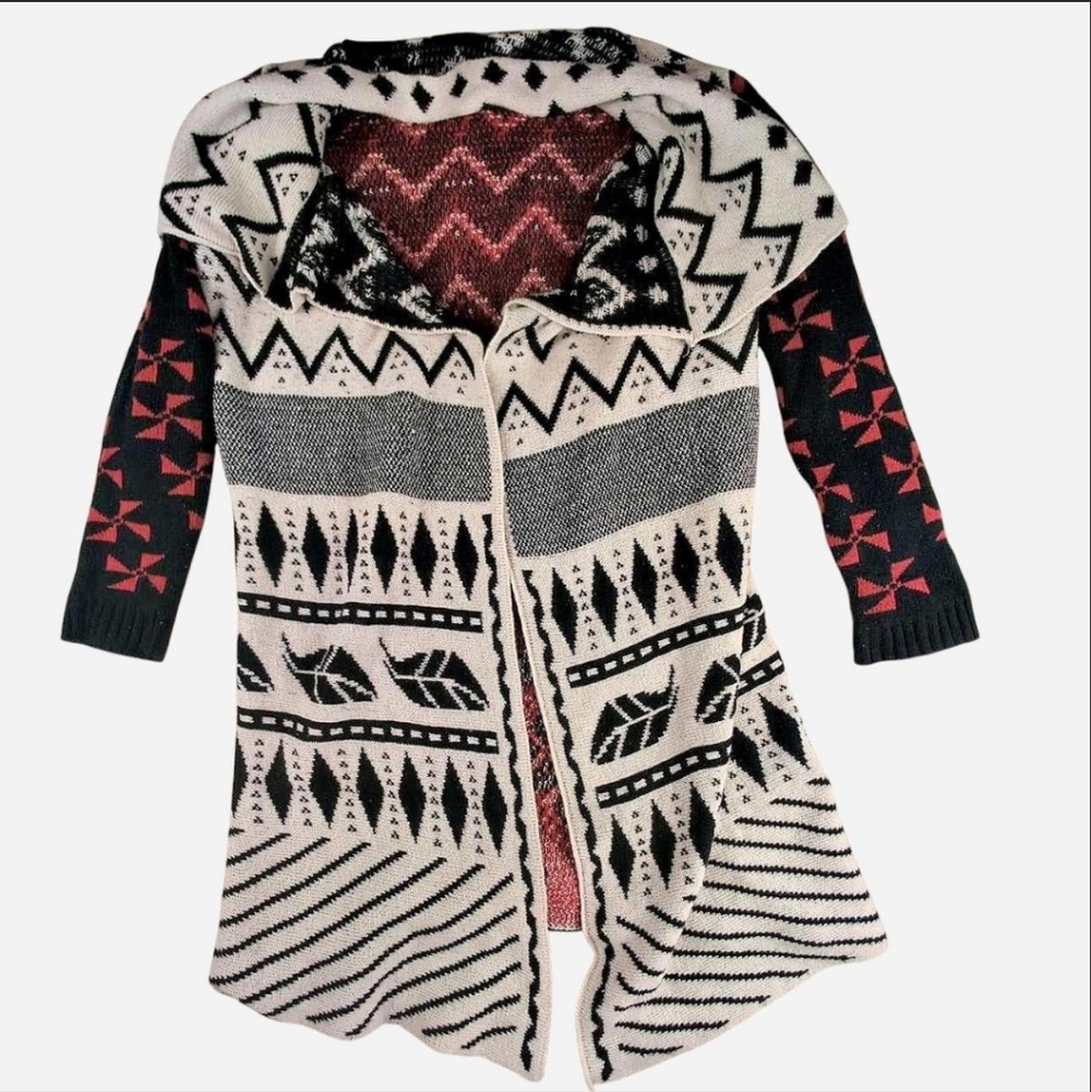 Woven Heart Womens Scandi Nordic Duster Knit Cardigan Sweater Size XL